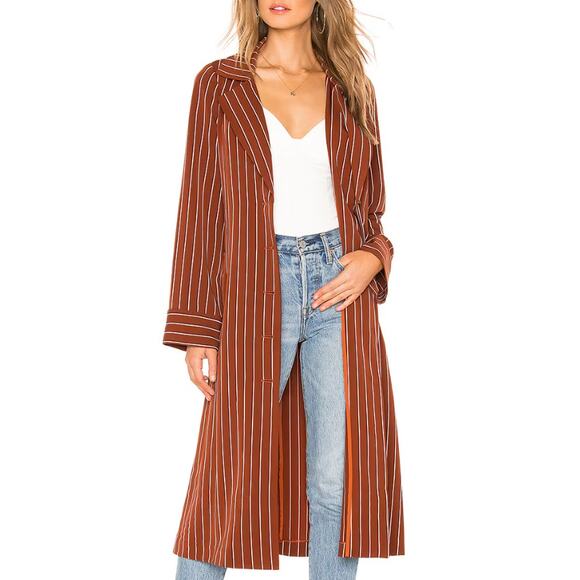 Privacy Please Cassidy Trench Jacket Parisian French Girl Chocolate Brown Sz S - Picture 1 of 11
